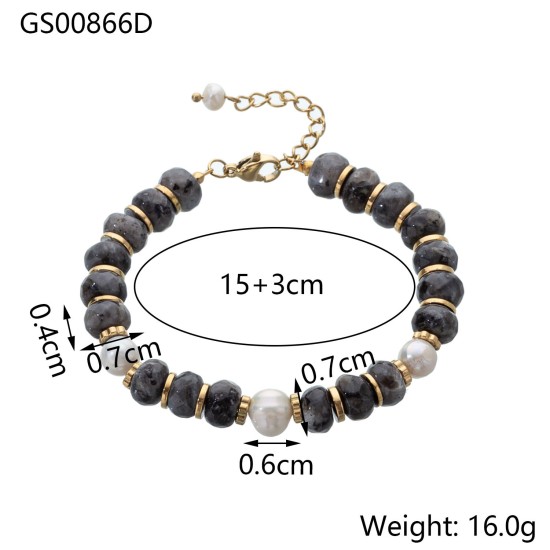 Turquoise stainless steel bracelet