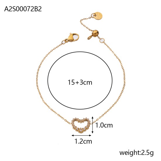 Peach Heart Stainless Steel Bracelet