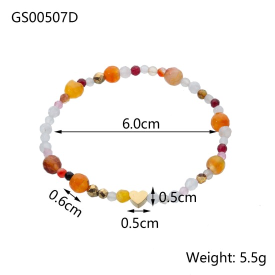 Natural stone bead flower bracelet