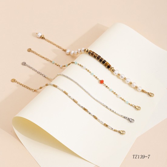 Beaded natural stone bracelet