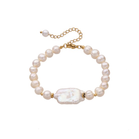 Pearl stainless steel bracelet