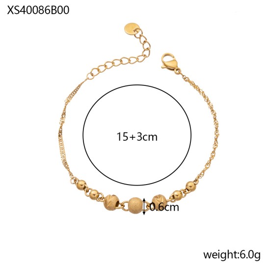 Peach Heart Stainless Steel Bracelet