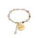 Natural stone bead flower bracelet