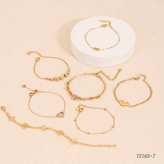 Peach Heart Stainless Steel Bracelet