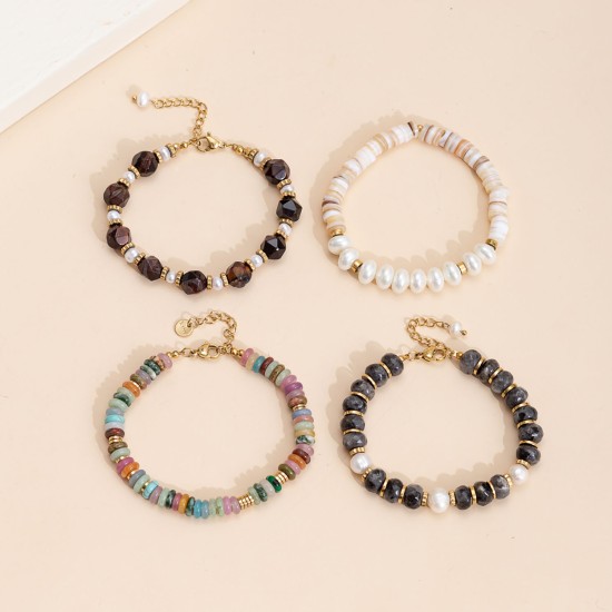 Turquoise stainless steel bracelet