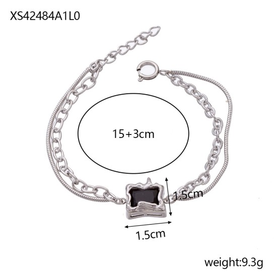 Stainless steel pendant bracelet