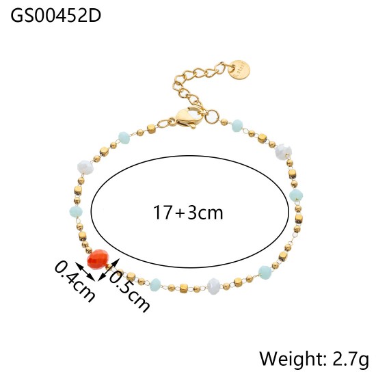 Beaded natural stone bracelet