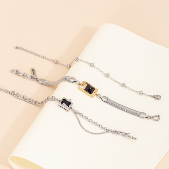 Stainless steel pendant bracelet