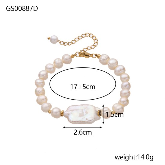 Pearl stainless steel bracelet