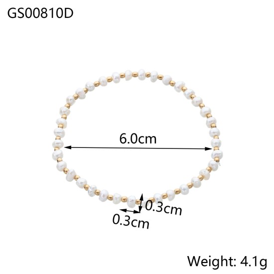 Natural stone stainless steel bead bracelet