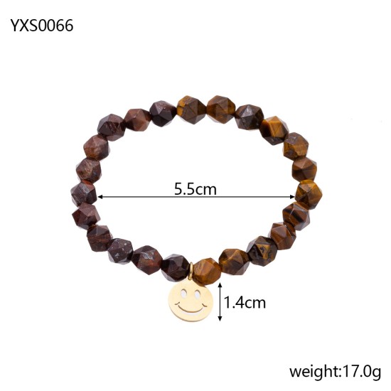 Natural stone stainless steel bracelet