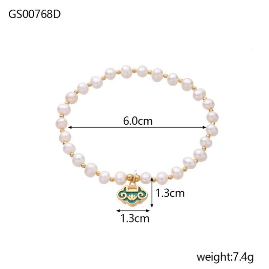 Pearl stainless steel bracelet
