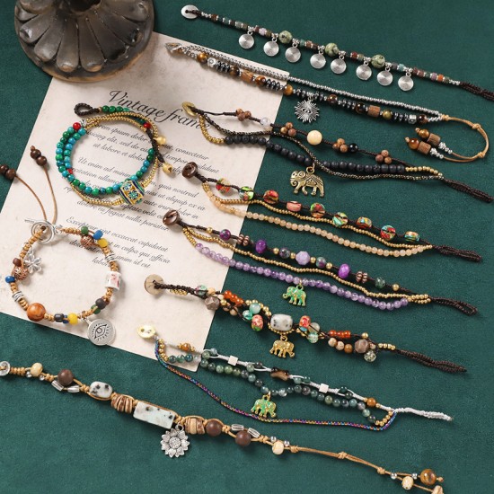 Natural stone bead bracelet