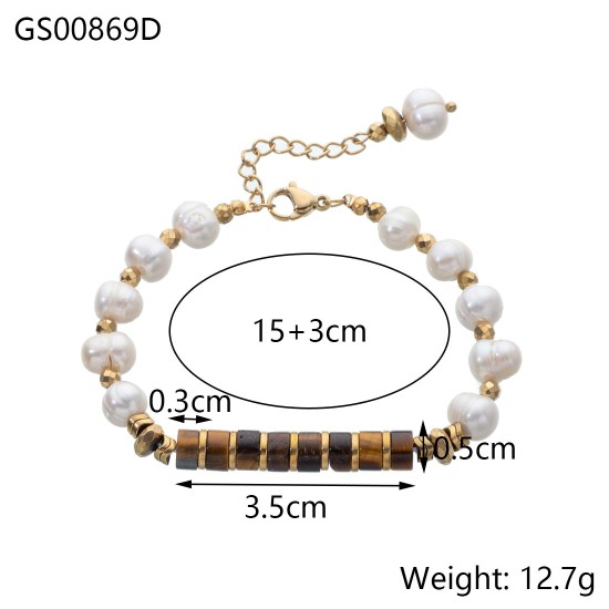 Beaded natural stone bracelet