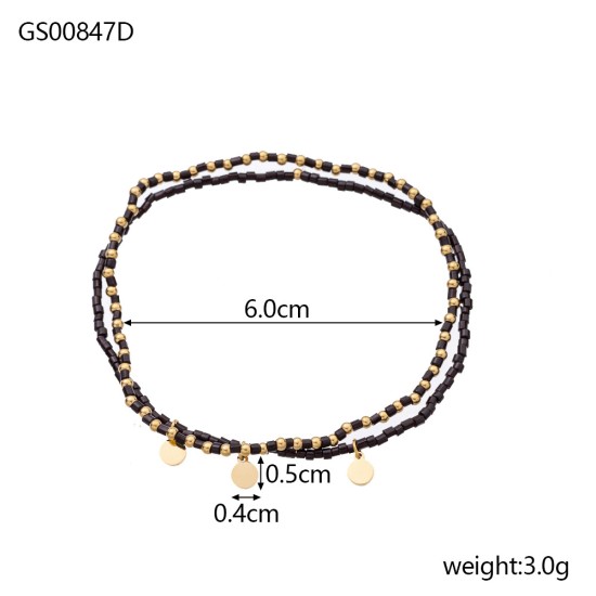 Natural stone stainless steel bracelet
