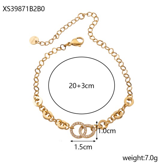 Peach Heart Stainless Steel Bracelet