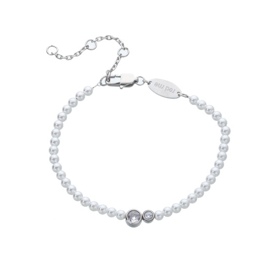 Natural stone stainless steel bead bracelet