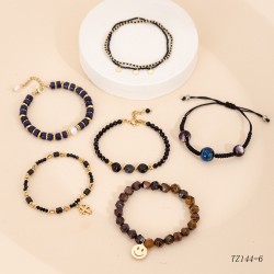 Natural stone stainless steel bracelet