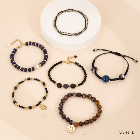 Natural stone stainless steel bracelet