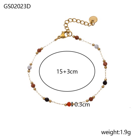 Colorful natural stone layered necklace