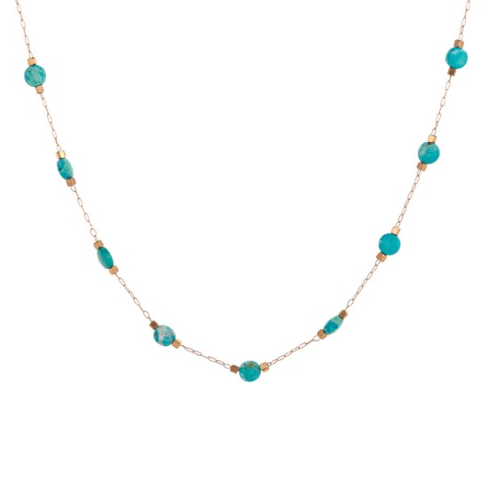 Colorful natural stone pendant necklace