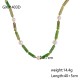 Pine green bead stainless steel necklace