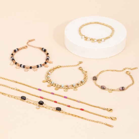 Crystal stainless steel bracelet