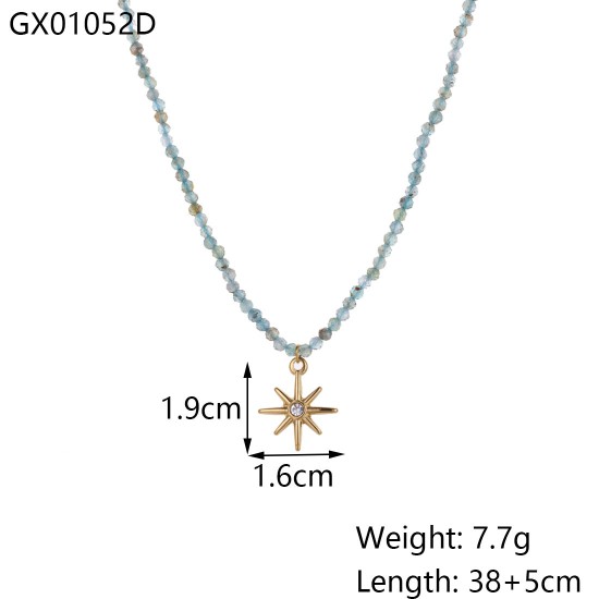 Colorful natural stone pearl necklace