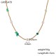 Pine green bead stainless steel necklace