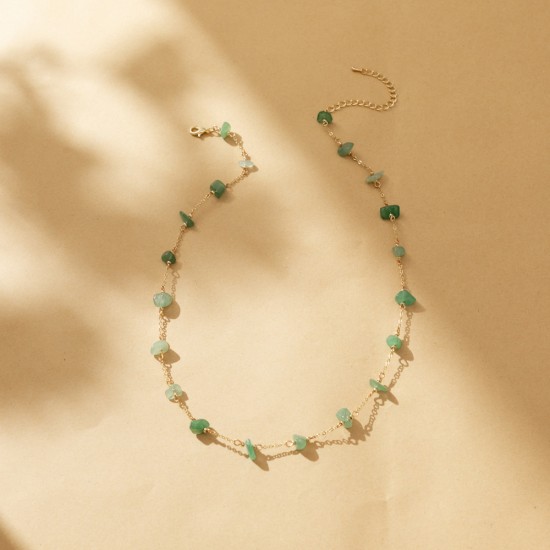 Round zircon colored diamond stainless steel necklace