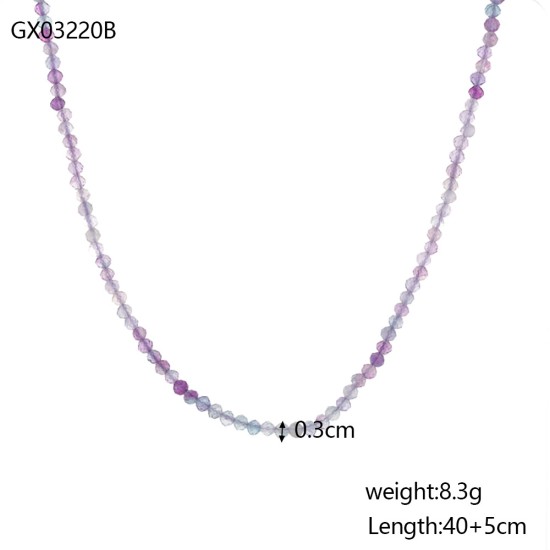 Natural stone stainless steel necklace