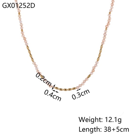 Colorful natural stone pearl necklace