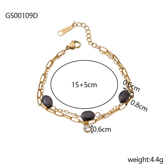 Crystal stainless steel bracelet