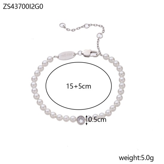 Pearl stainless steel bracelet