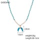 Blue natural stone stainless steel necklace