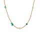Pine green bead stainless steel necklace