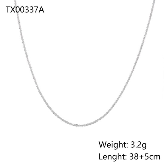 Round zircon colored diamond stainless steel necklace