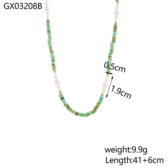 Colorful zircon stainless steel necklace