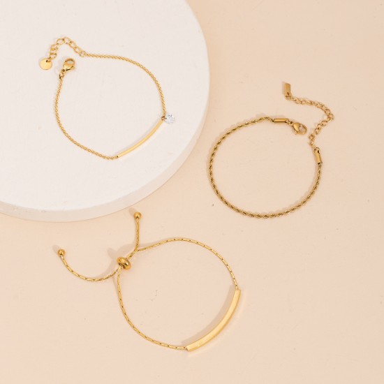 Gold plated stainless steel bracelet