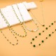 Natural stone bead chain stainless steel necklace