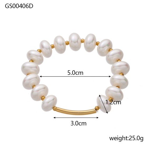 Pearl stainless steel bracelet