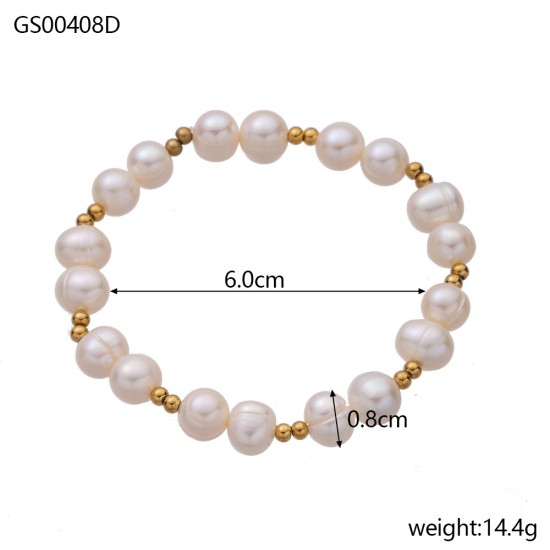 Pearl stainless steel bracelet