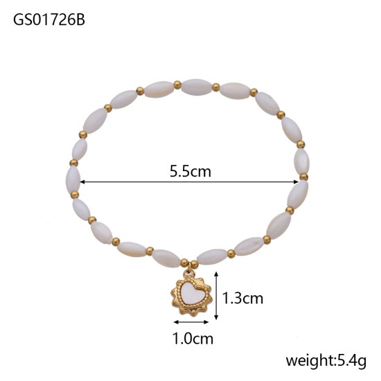 Natural stone bead chain stainless steel bracelet