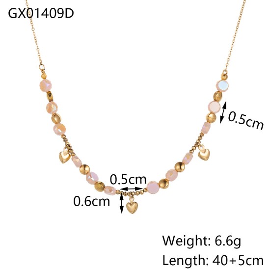 Colorful natural stone pearl necklace