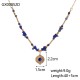 Blue natural stone stainless steel necklace