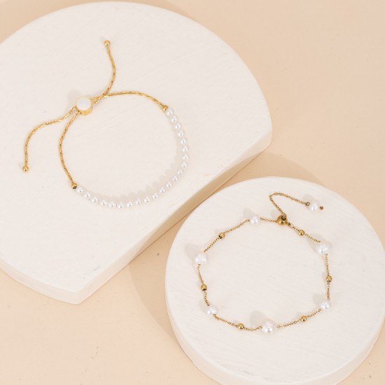 Pearl stainless steel bracelet