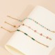 Colored natural stone stainless steel bracelet