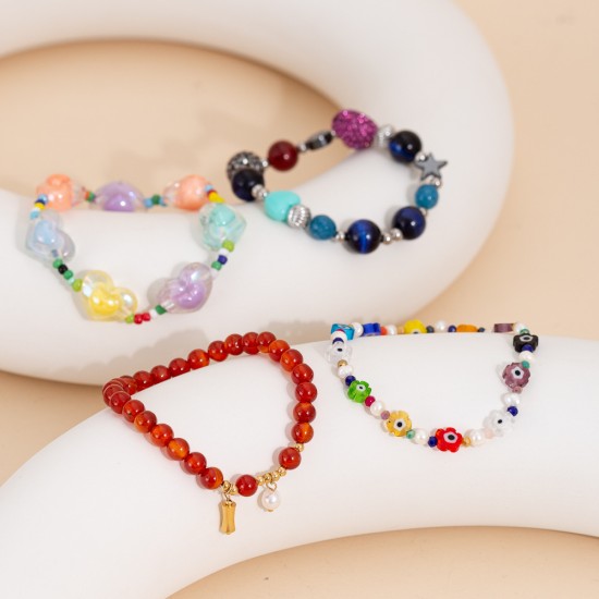 Colorful natural stone bracelet