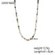 Natural stone bead stainless steel necklace
