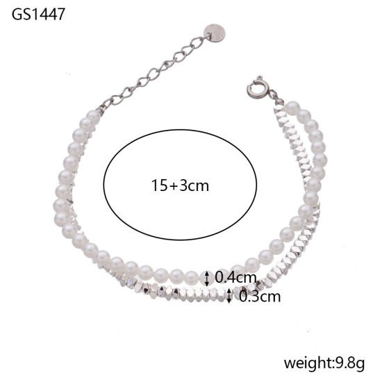 Pearl stainless steel bracelet